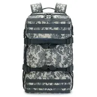Sac à bandoulière tactique imperméable en polyester avec coussin d'air, fermeture éclair, port USB, capacité 56-76L, pour sports de plein air, voyages, randonnée