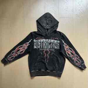 Por encargo de los hombres Casual Streetwear Oversize Jogger Chándal Baggy Triple Zip up Sudadera con capucha con diamantes de imitación tejida para el verano - Product Image 4