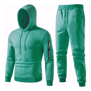 Ensemble de survêtements délavés à l'acide imprimés personnalisés unisexe, sweat à capuche épais et intégral à fermeture éclair, pantalon de survêtement empilé, taille moyenne abîmée - Product Image 1