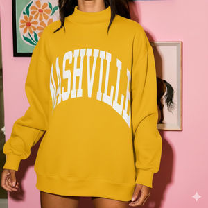 OEM Custom Logo High Quality 100% Cotton French Terry Varsity Oversized Reversible <b>Turtleneck</b> Winter Long Front for Women - Product Image 5