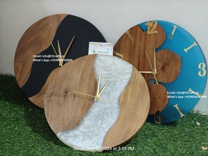 Reloj de pared de resina epoxi de madera para decoración del hogar elegante arte hecho a mano uso decoración del hogar - Product Image 2