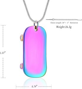 Urna de cremación de acero inoxidable colorida, joyería para cenizas, gorra de béisbol, collar de urna para cenizas de seres queridos, regalo para mujeres y hombres, tamaño personalizado - Product Image 2