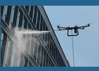 Flyaster C15 Drone de Nettoyage de Bâtiments en Hauteur 100m, Pompe et Moteur 16MPa 20L/min avec Tuyau de 120m, RTK FPV pour Façades et Vitres
