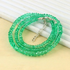 Perles rondes facettées en émeraude naturelle, émeraude de Zambie, perles facettées pour la fabrication de bijoux, pierres précieuses faites à la main - Product Image 3