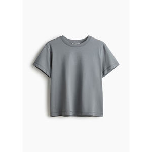 T-shirt oversize 100 % coton uni streetwear pour femme, épais, grande taille, tricoté, vierge, haute qualité, respirant - Product Image 1