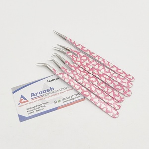 Pince à cils en acier inoxydable massif outil d'extension de logo personnalisé avec papier à pointe pointue enduit pour une utilisation durable vente en gros - Product Image 2