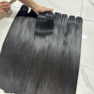 Extensions de cheveux en trame sans colle Os de cheveux humains Cheveux vietnamiens droits Couleur naturelle 1B - Product Image 5