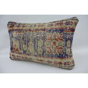 Almohada de lana de retazos Kantha Multicolor, 12x20 pulgadas, patrón tejido bordado Floral suave para uso en sofá - Product Image 3