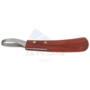 Cuchillo de pezuña de hoja larga con mango rojo profesional, gancho de rinoceronte, herrador diestro, herramienta de recorte veterinario, hoja de acero inoxidable - Product Image 1