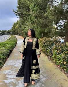 2025 robe traditionnelle afghane Kuchi pour les femmes à la main brodée dentelle réfléchissant Pashtun Culture bouton Festival lavable - Product Image 5