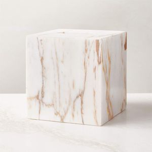 wholesale price Gold Resin <b>Tissue</b> Box Cover Luxury Gold Veined Resin <b>Tissue</b> Holder <b>for</b> Bathroom & Office Decor - Product Image 4