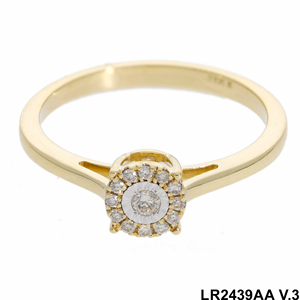 แหวนหมั้นทองคำขาว 14K ชุบโรเดียม ดีไซน์คลาสสิกทันสมัย ประดับเพชรธรรมชาติทรงอิลลูชั่น พร้อมดีไซน์เพชรทรงรัศมีสุดหรู - Product Image 1