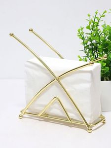 Servilletero moderno de metal de mesa con soporte de palo de dientes de alta calidad dorado con base de madera - Product Image 5