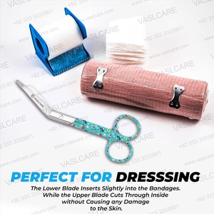 กรรไกรพยาบาลเวสแคร์ เมดิคอล ขนาด 5.5 นิ้ว สำหรับปฐมพยาบาล ทำจากเหล็กกล้า พร้อมลวดลายทางการแพทย์ ปลายทู่ - Product Image 3