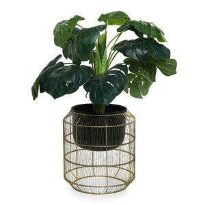 Modern Metal Wire Planter <b>Basket</b> with Black Pot Decorative Flower Stand for Indoor Home Office Living Room Garden Decor - Product Image 6