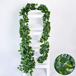 12 Pack Artificial Hanging Plant Faux Green Leaf Garlands Home Office Outdoor Wall Greenery Cover Jungle Party Decoration