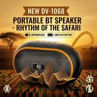Haut-parleur portable DV-1068 avec sangle en cuir, antenne télescopique étendue, radio FM, appairage TWS, enceinte sonore – Vente en gros