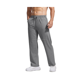 กางเกงวอร์มขายาวทรงหลวมสำหรับผู้ชาย ผ้าฟลีซน้ำหนักเบา กันน้ำ เป็นมิตรกับสิ่งแวดล้อม เหมาะสำหรับฤดูหนาว มีกระเป๋าและเชือกผูกเอว - Product Image 1