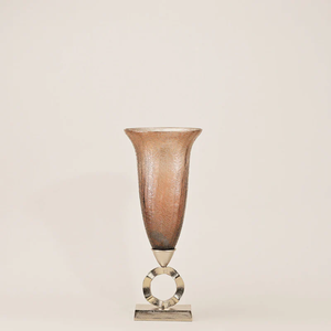 Jarrón de Flores de Metal y Vidrio de Marca Privada para Decoración de Mesa de Salón con Diseño Moderno y Estilo Interior de Lujo - Product Image 1