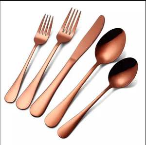 ช้อนสแตนเลสเครื่องใช้บนโต๊ะอาหารสำหรับงานแต่งงานของขวัญแต่งงานทำจากทองเหลืองส้อมสำหรับงานแต่งงาน - Product Image 3