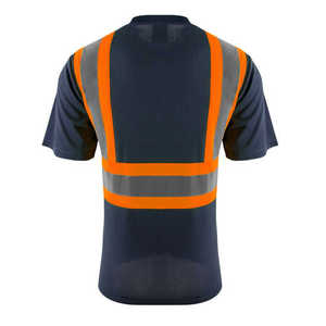 Camiseta de alta visibilidad con cinta reflectante para uso en construcción, fábrica e industria. - Product Image 6