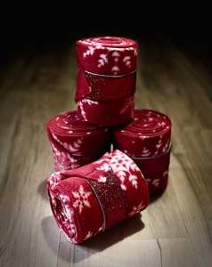 Ensemble de bandages et de bottes pour chevaux d'équitation ARMANDIOUS INDUSTRIES, en polaire, couleur et taille personnalisables, logo personnalisé, jambe - Product Image 1