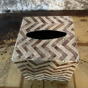 Manufacturing and Wholesale Mother of Pearl Inlay square Tissue Box Decorative <b>Napkin</b> <b>Dispenser</b> Organizer From Vietnam - Product Image 6