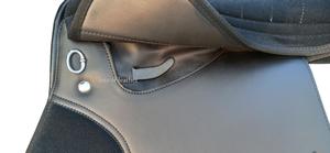 Precio bajo, deportes ecuestres al aire libre, tachuelas para caballos, espectáculo inglés, goleta cambiable, sillín sintético, Color negro - Product Image 2