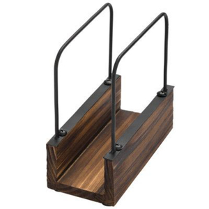 Great Quality Metal Napkin Stand With Wooden Base Latest Design Tissue Holder For Hotel And Restaurant <b>Table</b> Top Napkin Holder - Product Image 2