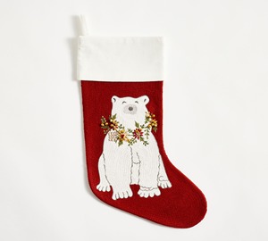 Calcetín de terciopelo personalizado para uso doméstico, bordado personalizado con nombre, diseño acolchado de Papá Noel, fieltro navideño, Nature4u, producto de 18 ", MOQ 50 Uds. - Product Image 2