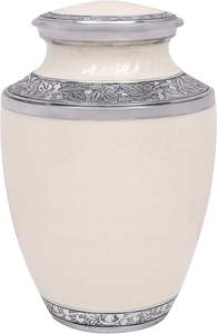 Urnas de cremación de metal blanco modernas de primera calidad para cenizas, jarrón de mesa de capacidad personalizada hecho a mano, precios de gran tamaño - Product Image 6