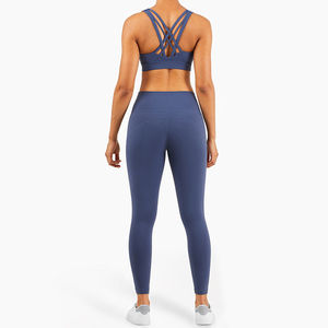 High Quality Sexy Yoga Set Seamless Activewear Yoga <b>Leggings</b> for Women Custom Logo Seamless Gym Fitness Set - Product Image 5