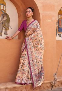 Pure soie de soie avec belle blouse de créateur et Saree Amazing Collection Patola Print - Product Image 6