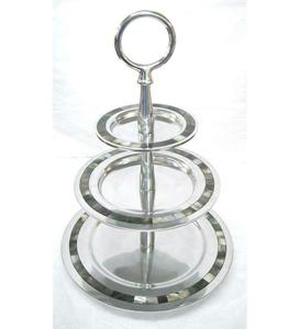 Diseño elegante soporte de pastel de Metal y mármol forma redonda fiesta de cumpleaños boda pantalla usada personalizar logotipo en dirección artesanía India - Product Image 5