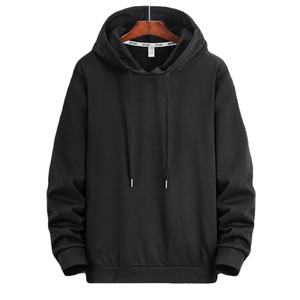Sudadera con capucha para hombre, 100% algodón, ecológica, con forro polar en la parte delantera, color negro sólido, 300 gramos, corte regular, 100% algodón - Product Image 6
