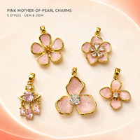 Collier personnalisé, fabrication de bijoux DIY, pendentifs mignons en émail rose en forme de fleurs pour femmes, accessoires de mode en gros