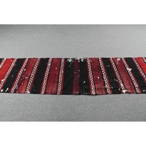 Alfombra Vintage de 2.1x8.5 pies, Alfombra Turca Kilim, Alfombra de Lana Roja Ombré - Product Image 3