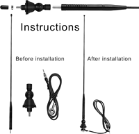 Base de montage d'antenne stéréo universelle pour voiture Radio AM/FM Signal amplifié Mât de bateau aérien Câble d'antenne flexible pour camion-pelle