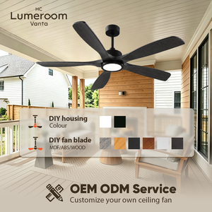 Ventilador de Techo de Madera Sólida de 60 Pulgadas con Luz, Montaje en Techo, Motor DC Silencioso, Control Remoto, para Sala de Estar y Dormitorio, Disponible en EE. UU., Color Negro - Product Image 3
