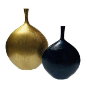 Ovale feuillu aluminium métal décoration de la maison Vase à fleurs belle pièce maîtresse miroir poli mariage décoratif Vase à fleurs - Product Image 6