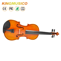 Violon en bois massif de qualité supérieure, vente chaude en usine, avec vernis rouge brun brillant et accessoires en bois de jujube
