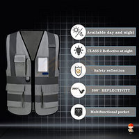Gilet di Sicurezza da Lavoro per Uomo, Alta Visibilità, Design Mimetico, Traspirante, Asciugatura Rapida, Leggero, in Nylon/Poliestere