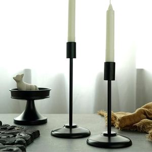 Décoration de maison centres de table de mariage de luxe moule à bougie revêtement en poudre noire métal dans des bougies en fer pour support de chandelier - Product Image 3