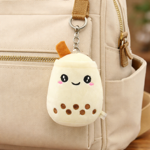 Porte-clés en peluche Boba blanc mignon 10 cm, pendentif en coton et tissu, poupées en peluche douces, 5-7 ans, unisexe - Product Image 1