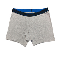 Boxer Briefs Homme Grande Taille Bleu Ciel Respirant Taille Mi-Haute Design Personnalisé Rayé 100% Coton Écologique Sans Couture Marque Privée