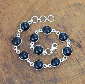 925 Sterling Silver Gemstone Handmade <b>Black</b> <b>Onyx</b> Spinner <b>Bracelet</b> Solid Fine Silver <b>Bracelet</b> Jewelry Sterling Silver Jewelry - Product Image 2