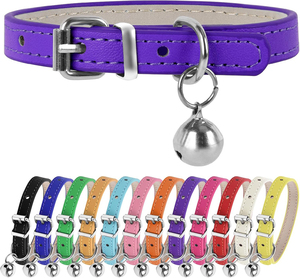 Colliers de chien en cuir violet Qualité supérieure Taille réglable Conception élégante douce et confortable Boucle solide pour un ajustement sûr - Product Image 1