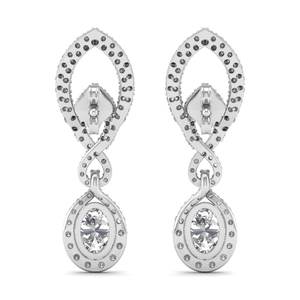 REYES Nouveau Design Boucles d'Oreilles Moissanite en Argent Sterling 925 Élégantes Élégantes en Or 14K Plaqué Rhodium Cadeau de Mariage Bijoux - Product Image 4