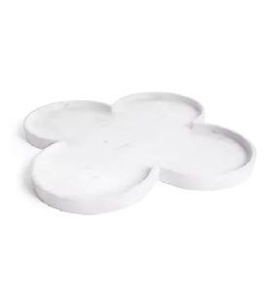 Plateau de service à café de forme rectangulaire Simple, personnalisation des fruits disponible avec des poignées élégantes, marbre blanc au prix de gros - Product Image 2