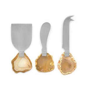 2024 ensemble de couverts à fromage de conception d'agate réutilisable de surface lisse de qualité chaude avec 3 couteaux à fromage épandeur de fromage Offre Spéciale la vaisselle - Product Image 1